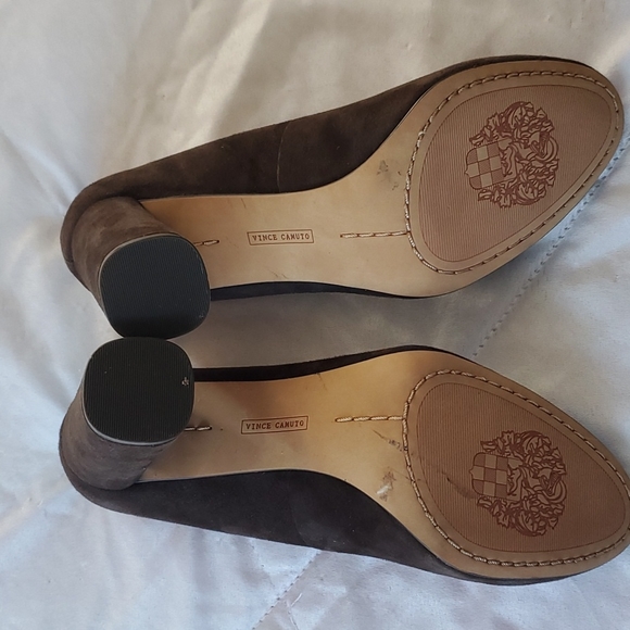 Vince Camuto Size 6 1/2 Brown Suede " 3 inch"  Block-Heels - Picture 7 of 11